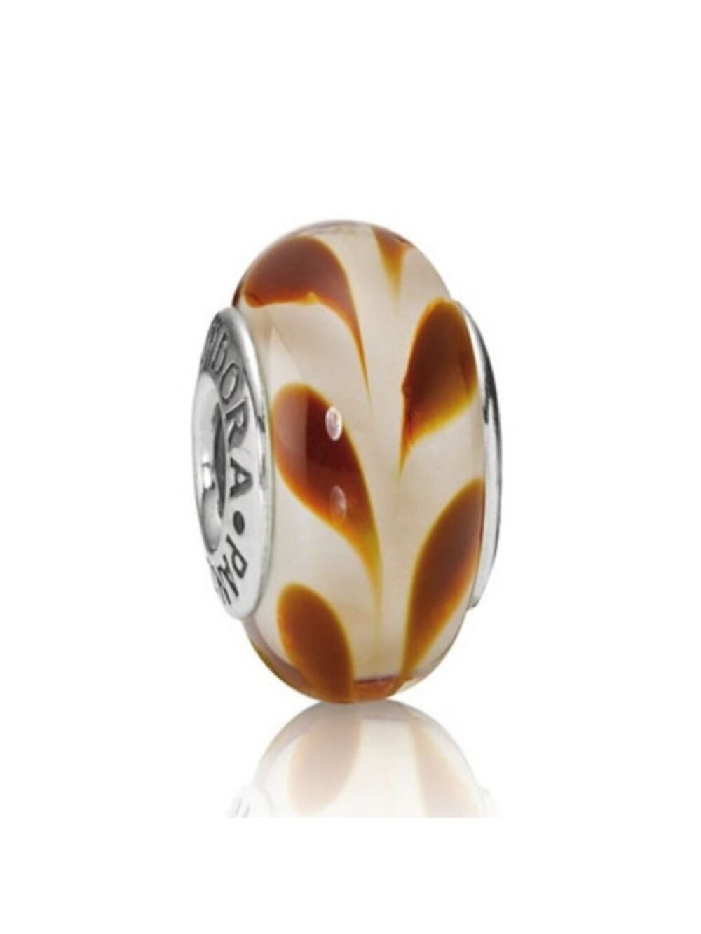 Pandora Retired Brown Swirl Murano Glass Bead - 790671